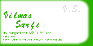 vilmos sarfi business card